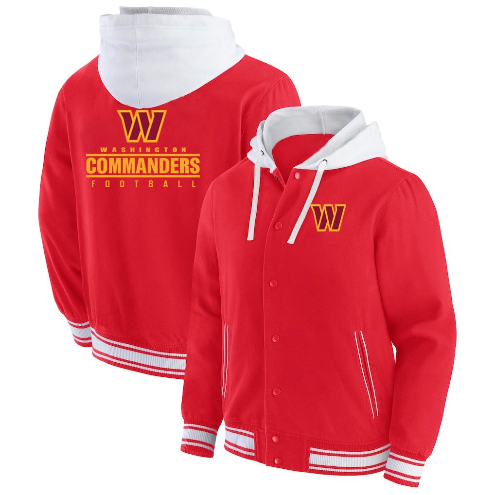 Men 2026 NFL Washington Commanders  jacket hoodie Red 012